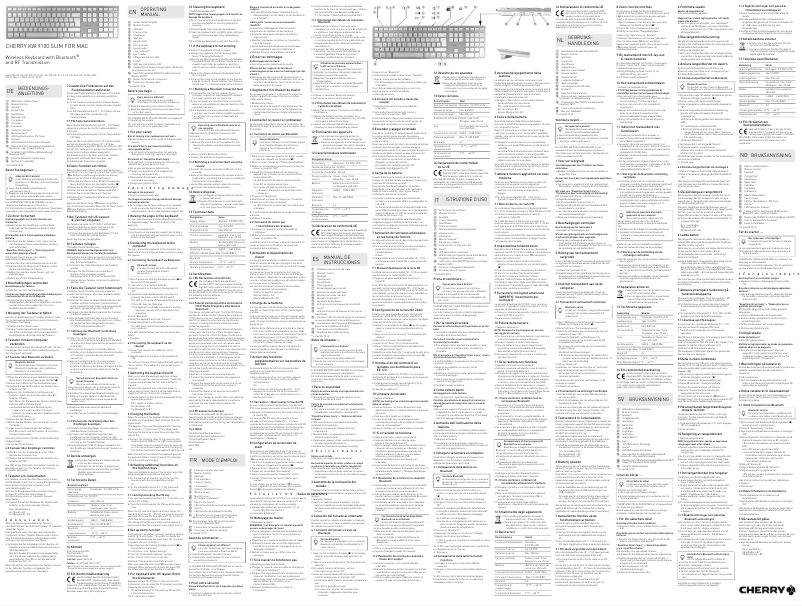 Page 1 de la notice Manuel utilisateur Cherry KW 9100 Slim for Mac