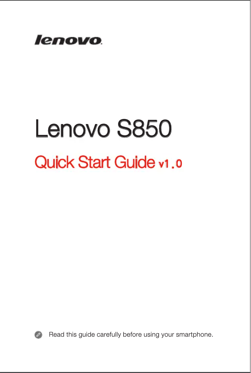 Page 1 de la notice Manuel utilisateur Lenovo S850
