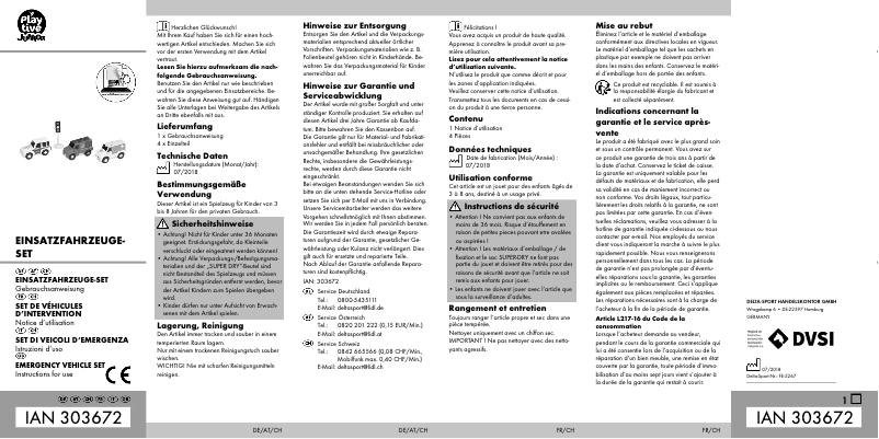 Page 1 de la notice Manuel utilisateur Playtive IAN 303672