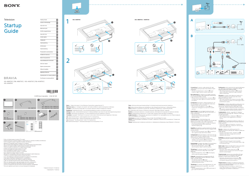 Page 1 de la notice Manuel utilisateur Sony Bravia KDL-40W705C