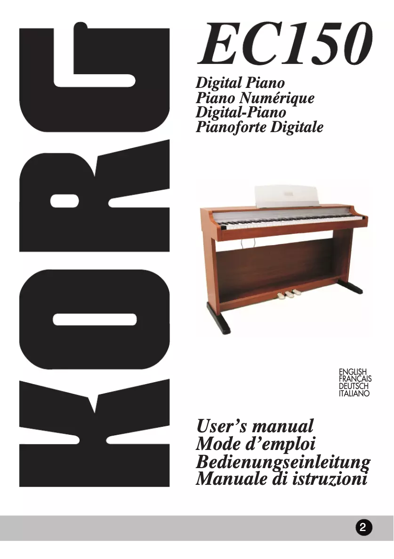 Page n°1 - Manuel utilisateur Korg EC150