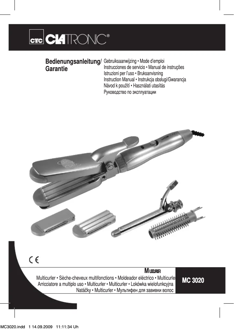 Page 1 de la notice Manuel utilisateur Clatronic MC 3020