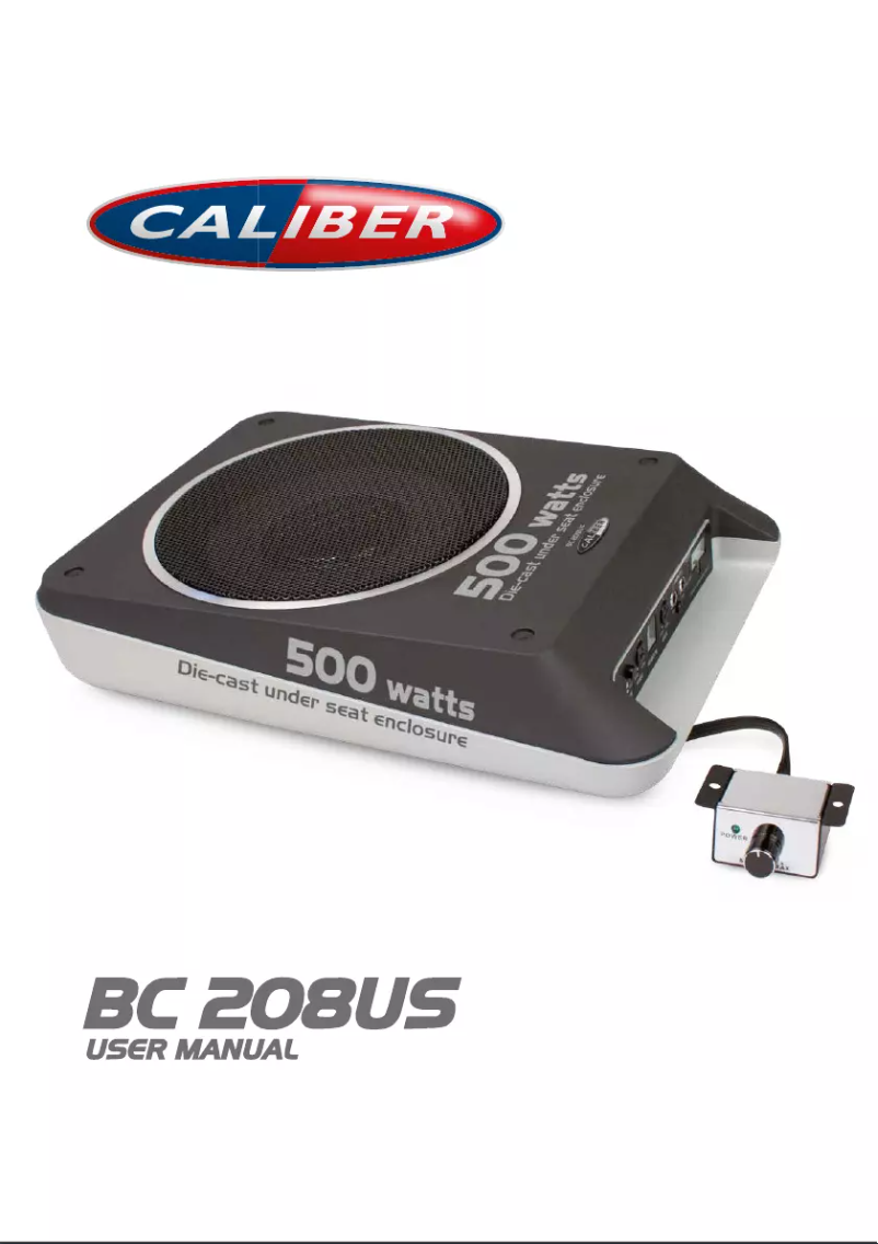 Page n°1 - Manuel utilisateur Caliber BC 208US