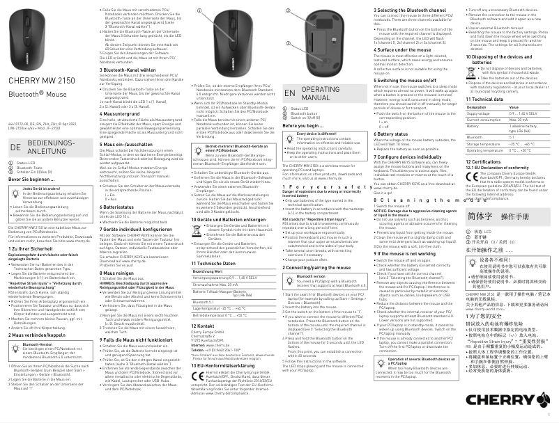 Image de la première page du manuel de l'appareil MW 2150