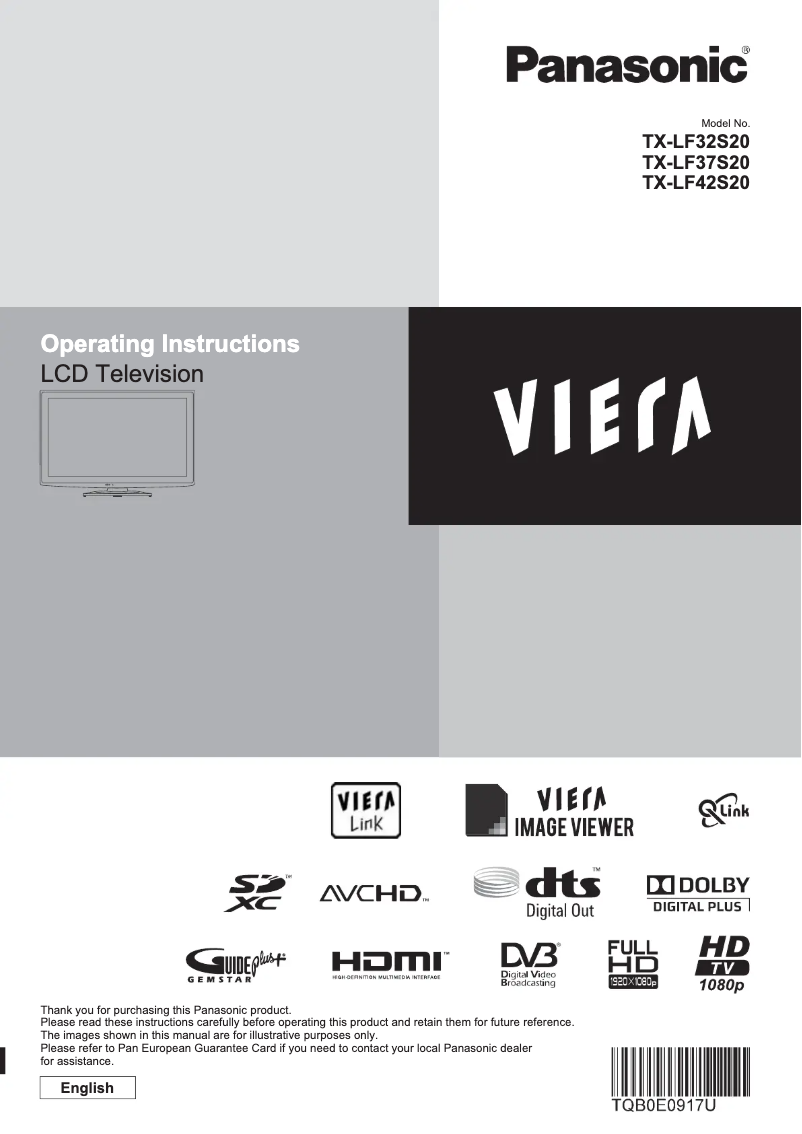 First page image of the manual for TX-LF32S20