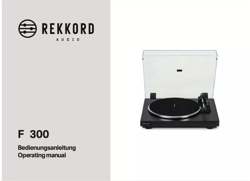 Page n°1 - Manuel utilisateur Rekkord F300