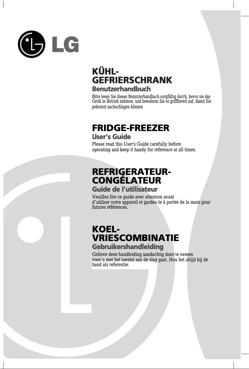 Page 1 de la notice Manuel utilisateur LG GR-F459