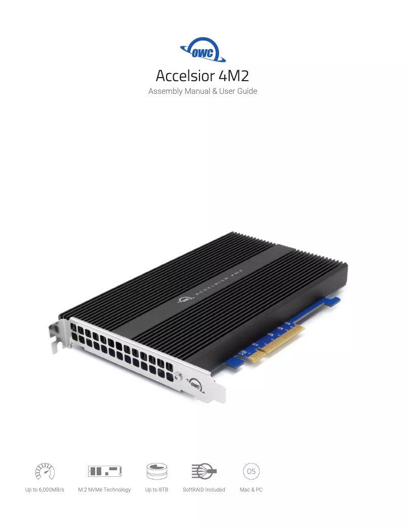 Page 1 de la notice Manuel utilisateur OWC Accelsior 4M2