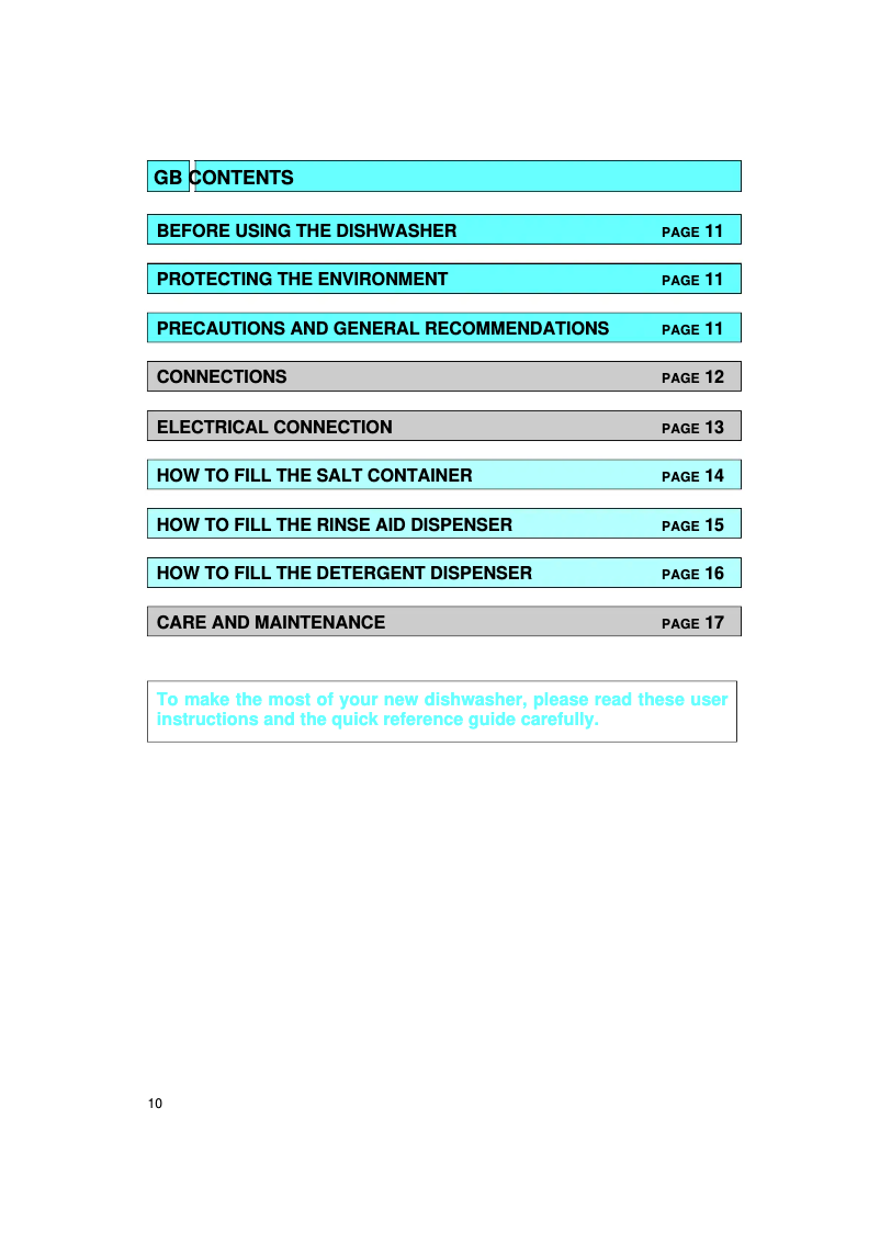 Page 1 de la notice Manuel utilisateur Whirlpool ADG 4540
