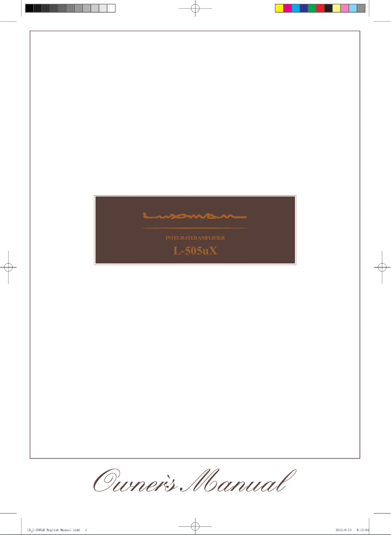 Página 1 del manual Manual de usuario Luxman L-505uX