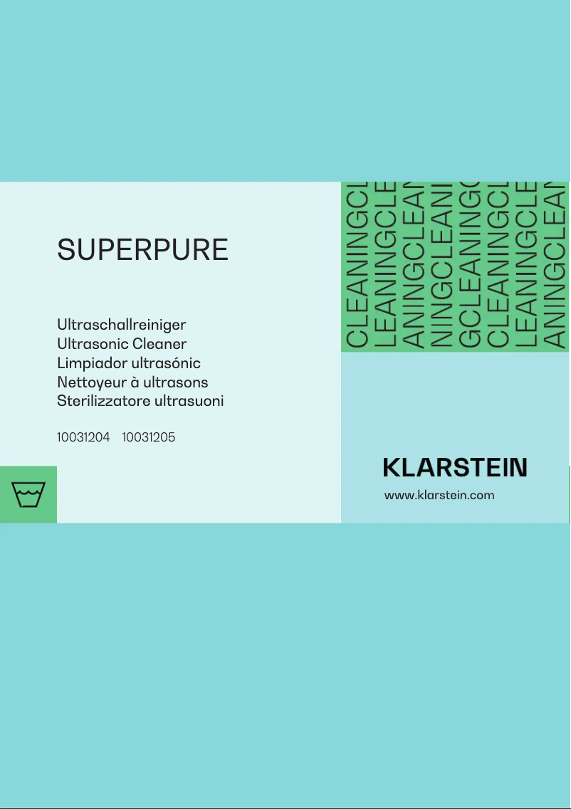 Page 1 de la notice Manuel utilisateur Klarstein Superpure