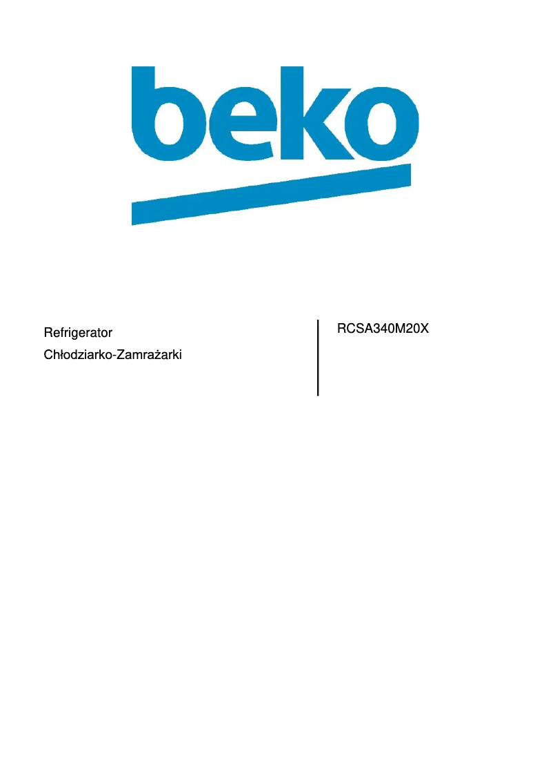Page n°1 - Manuel utilisateur Beko RCSA340M20X