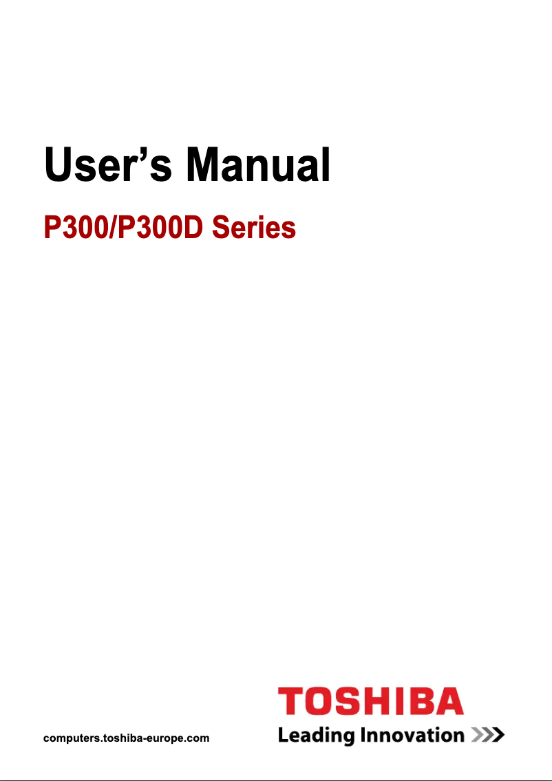 Page 1 de la notice Manuel utilisateur Toshiba Equium P300