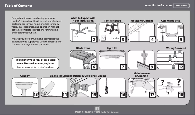 Page 1 de la notice Manuel utilisateur Hunter Antero