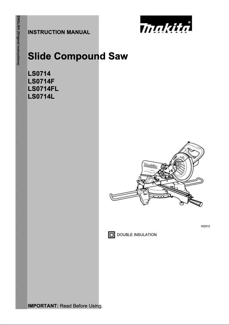 Page 1 de la notice Manuel utilisateur Makita LS0714N