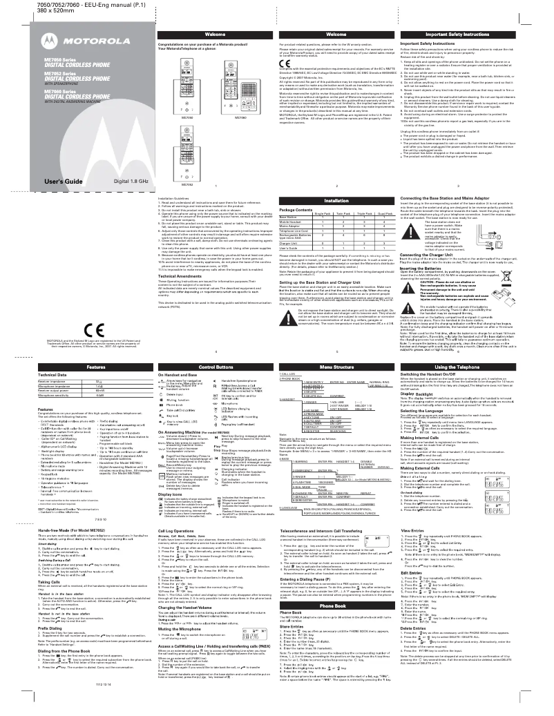 Página 1 del manual Manual de usuario Motorola ME7052
