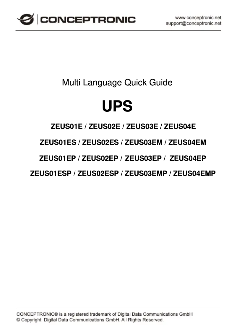 Page n°1 - Manuel utilisateur Conceptronic ZEUS03EP