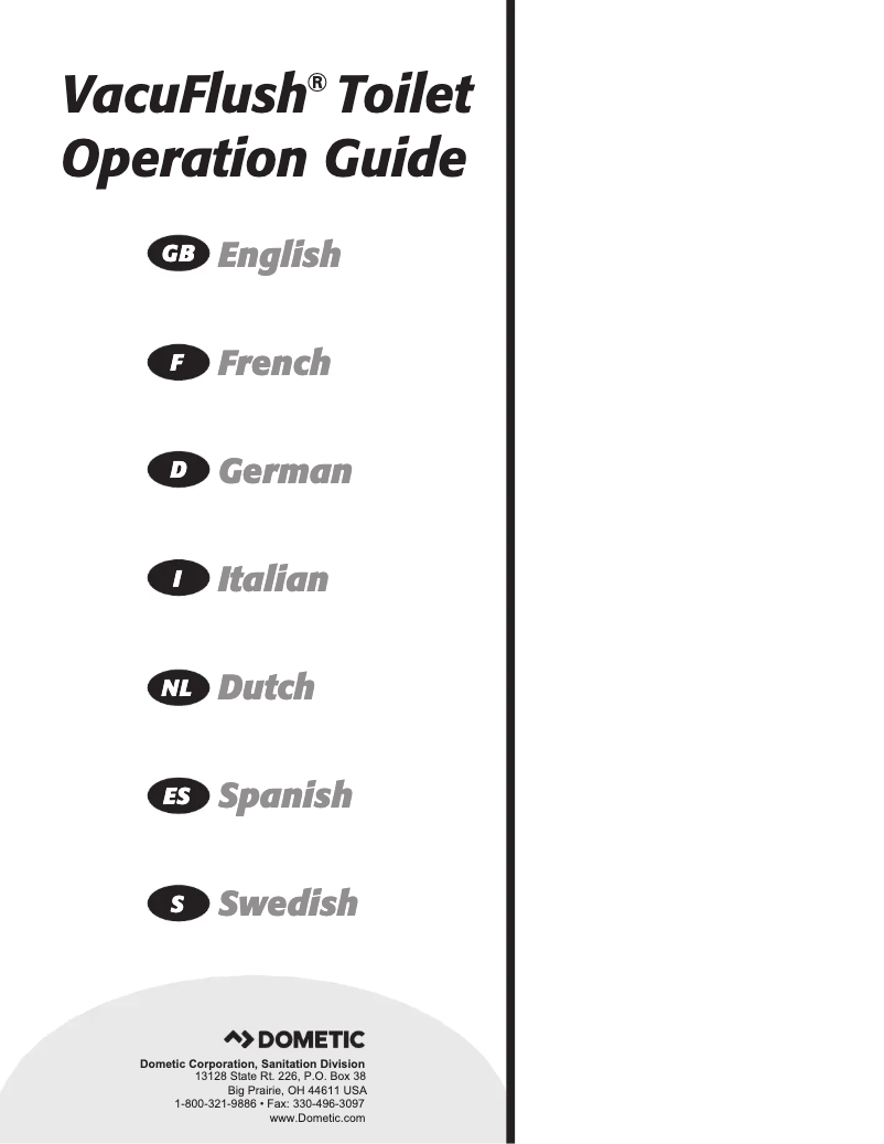 Imagen de la primera página del manual del dispositivo Vacuflush 5146