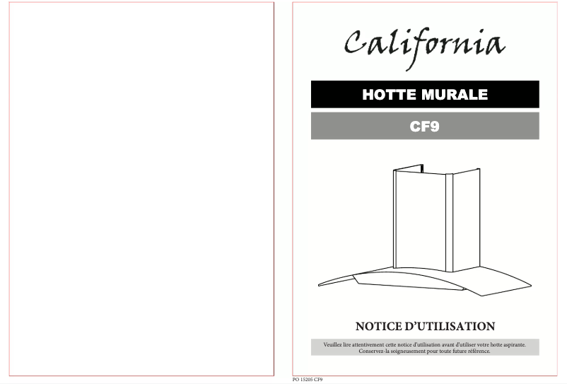Page 1 de la notice Manuel utilisateur California CF9