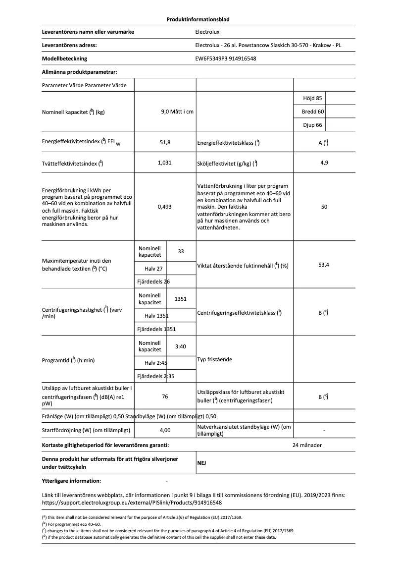 Image de la première page du manuel de l'appareil EW6F5349P3