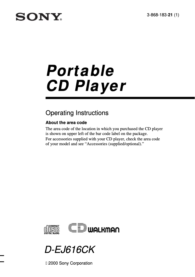 Image de la première page du manuel de l'appareil D-EJ616CK