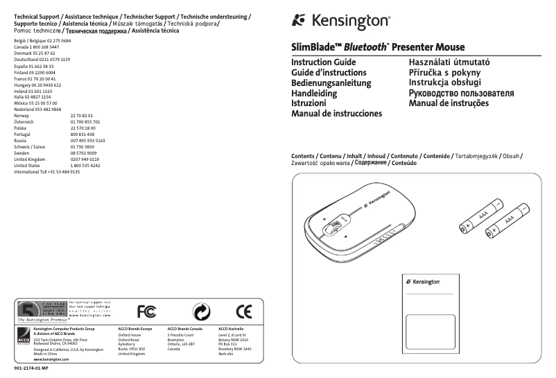 Page 1 de la notice Manuel utilisateur Kensington K72330US