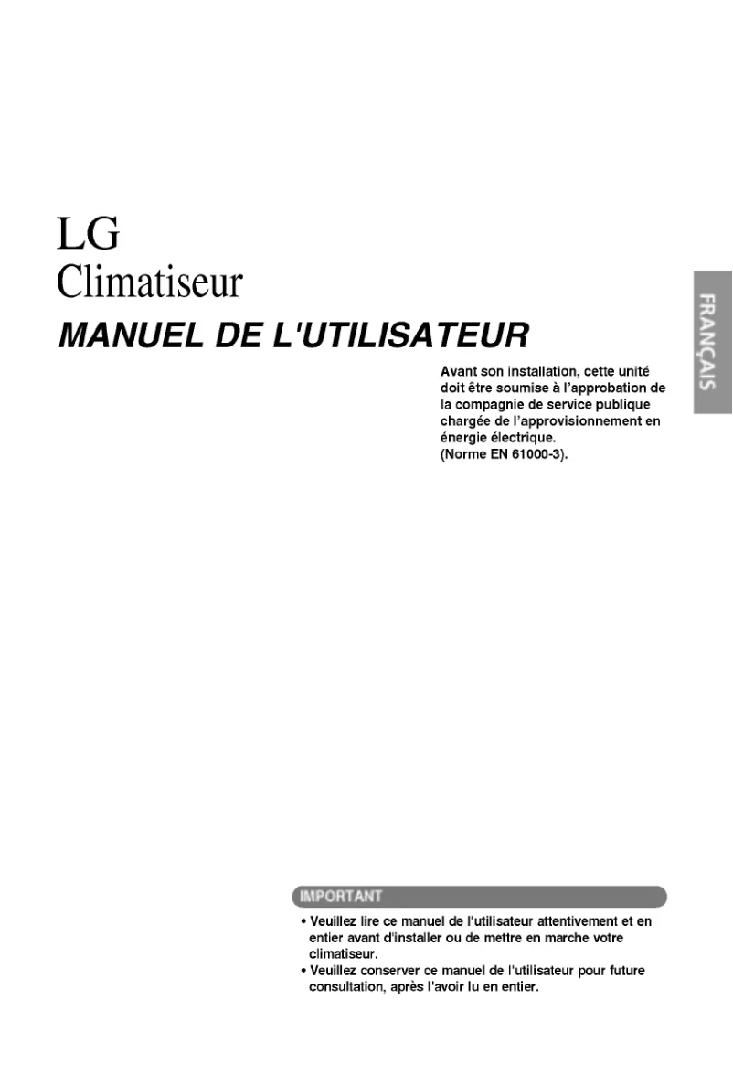 Page 1 de la notice Manuel utilisateur LG LSUH186TKA2