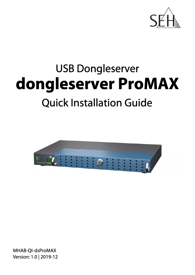 Page n°1 - Manuel utilisateur SEH dongleserver ProMAX
