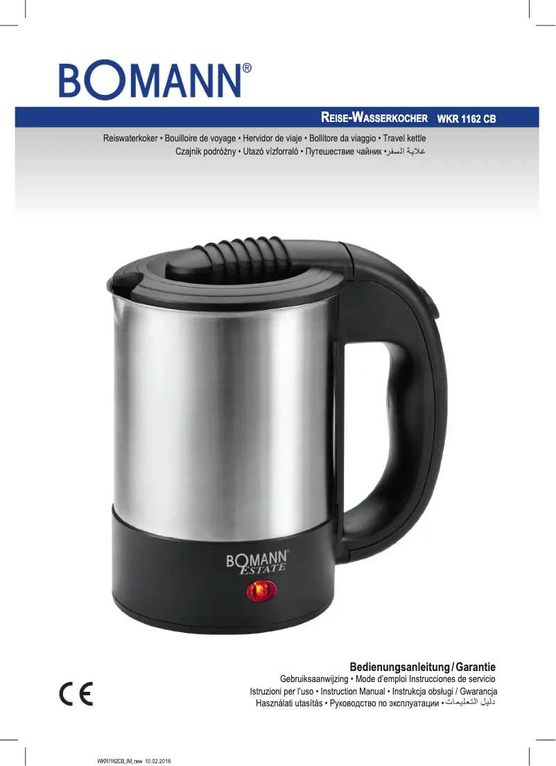 Page 1 de la notice Manuel utilisateur Bomann WKR 1162 CB