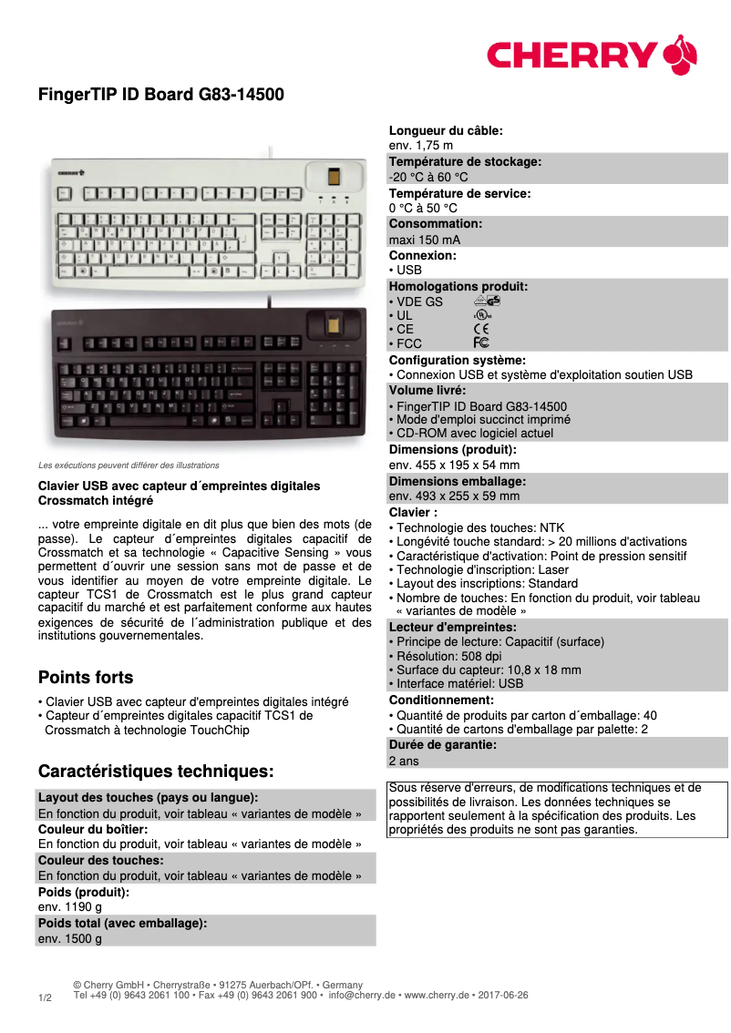 Image de la première page du manuel de l'appareil FingerTIP ID Board G83-14500