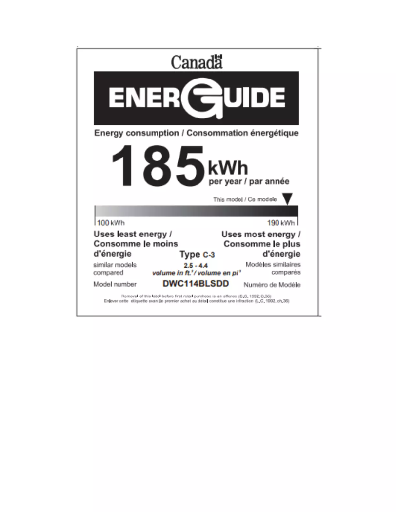 Page 1 of the manual Energy Label Danby DWC114BLSDD
