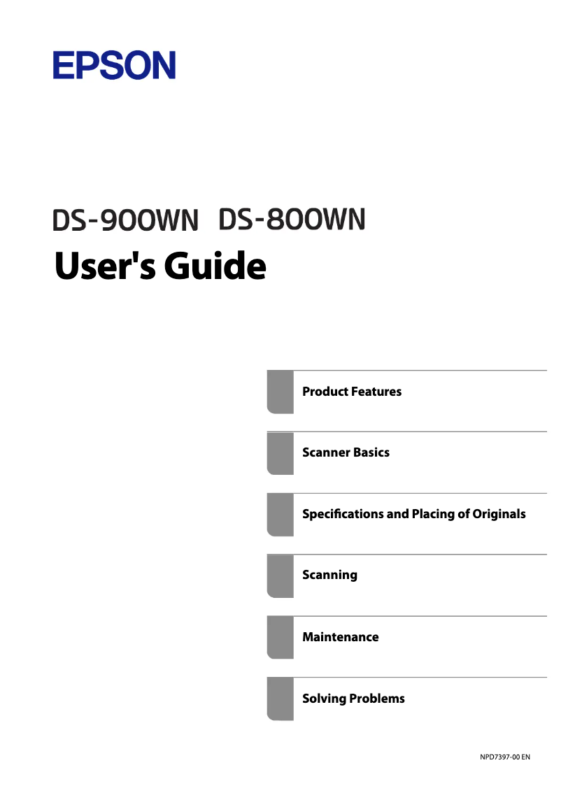 Image de la première page du manuel de l'appareil WorkForce DS-900WN