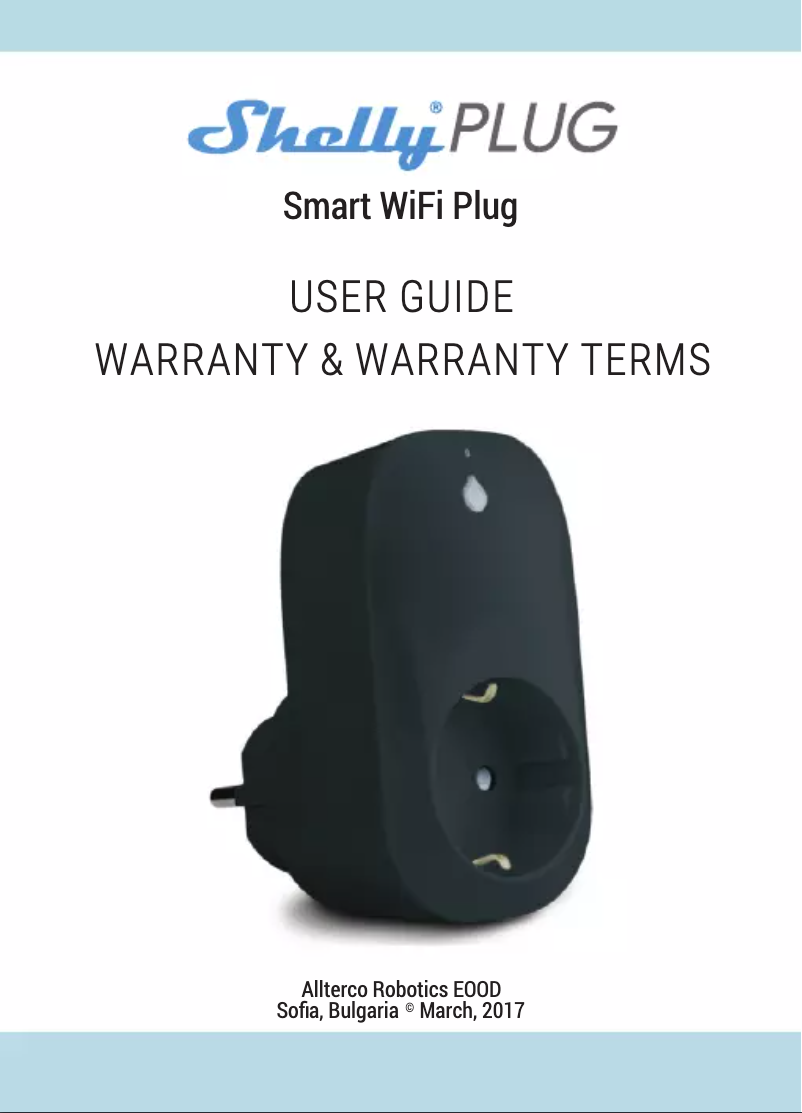 Page 1 de la notice Manuel utilisateur Shelly Smart WiFi Plug