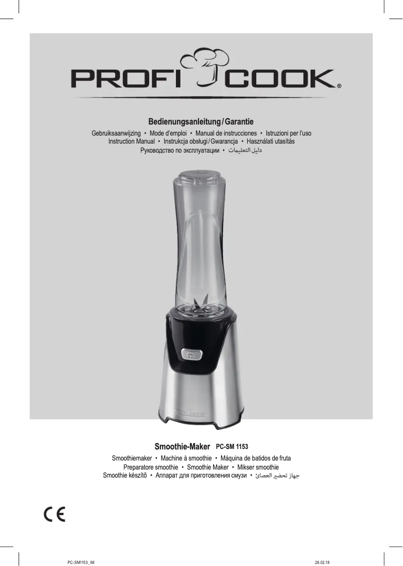 Page n°1 - Manuel utilisateur ProfiCook PC-SM 1153