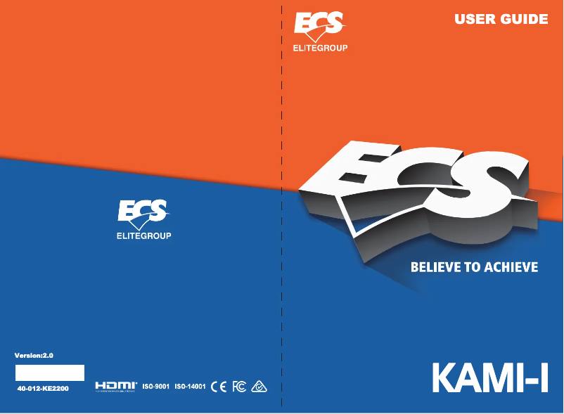 Page n°1 - Manuel utilisateur ECS KAM1-I