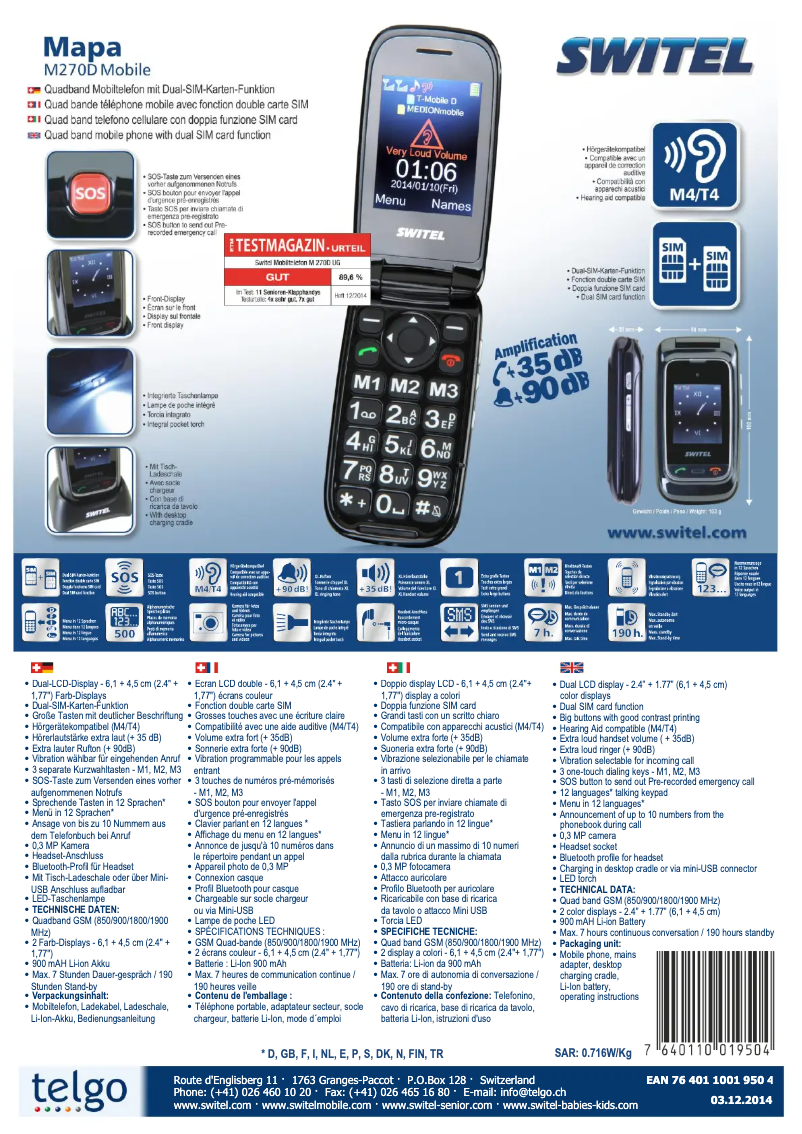 Image de la première page du manuel de l'appareil M270