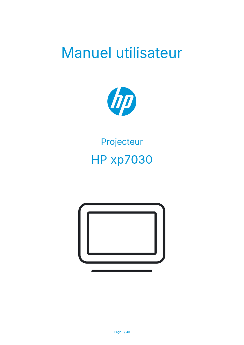 Page n°1 - Manuel utilisateur HP xp7030