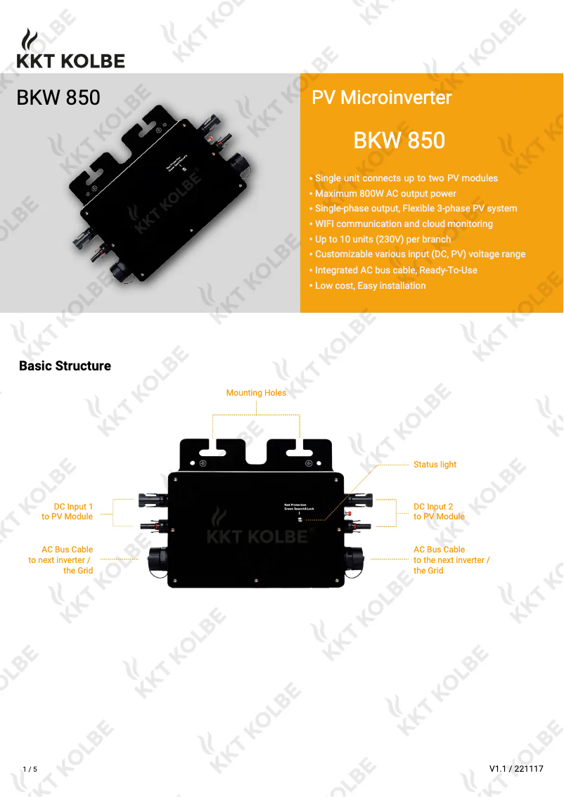 Page 1 de la notice Manuel utilisateur KKT Kolbe BKW850