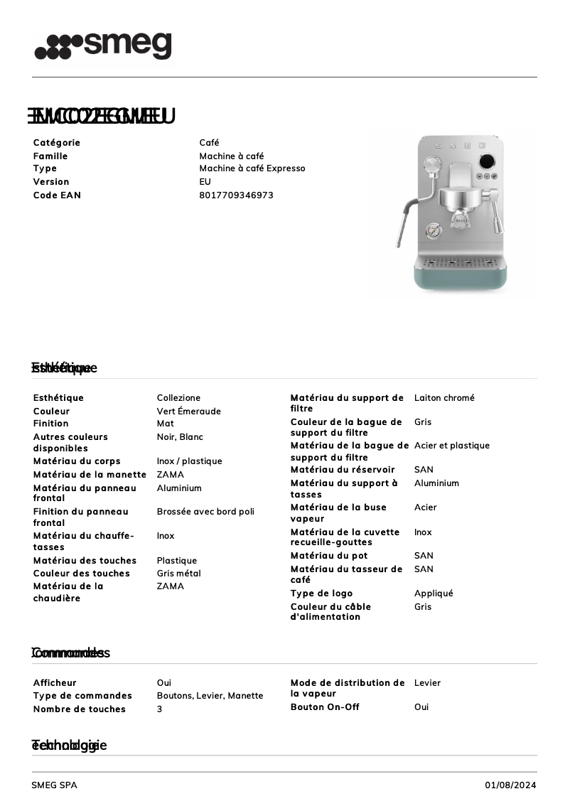 Image de la première page du manuel de l'appareil EMC02