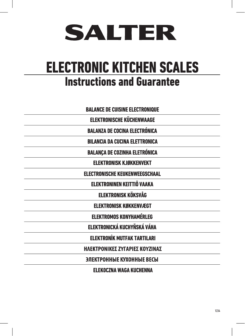 Página 1 del manual Manual de usuario Salter 1234