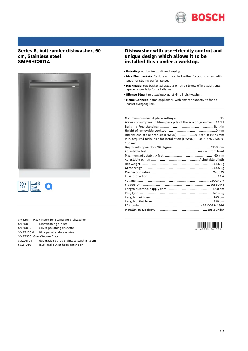 Image de la première page du manuel de l'appareil SMP6HCS01A