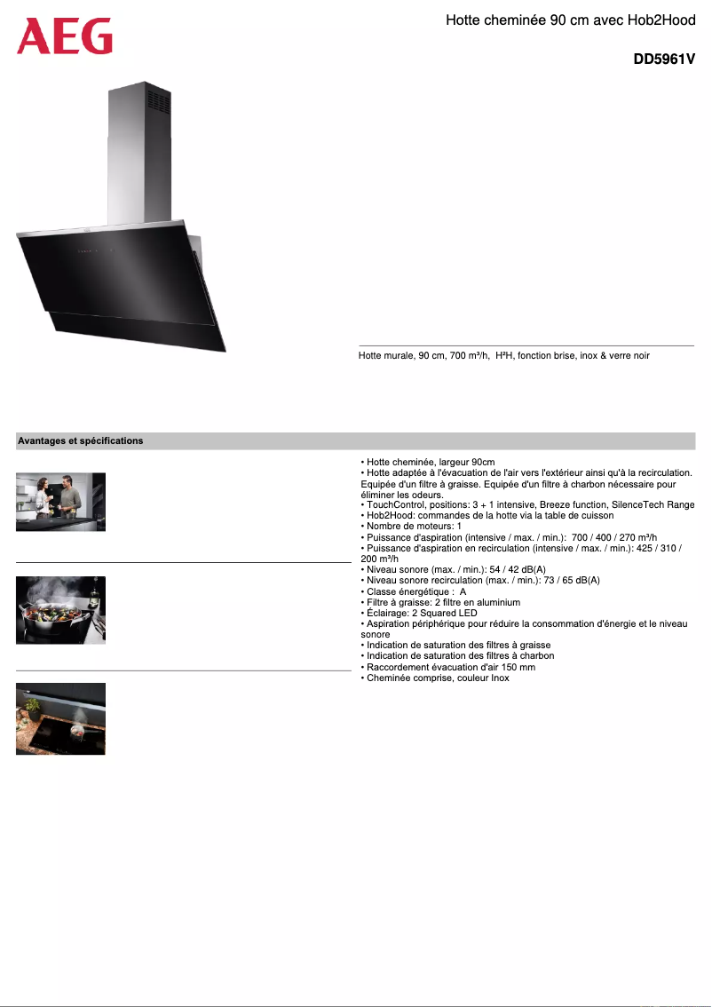 Página 1 del manual Ficha técnica AEG DD5961V