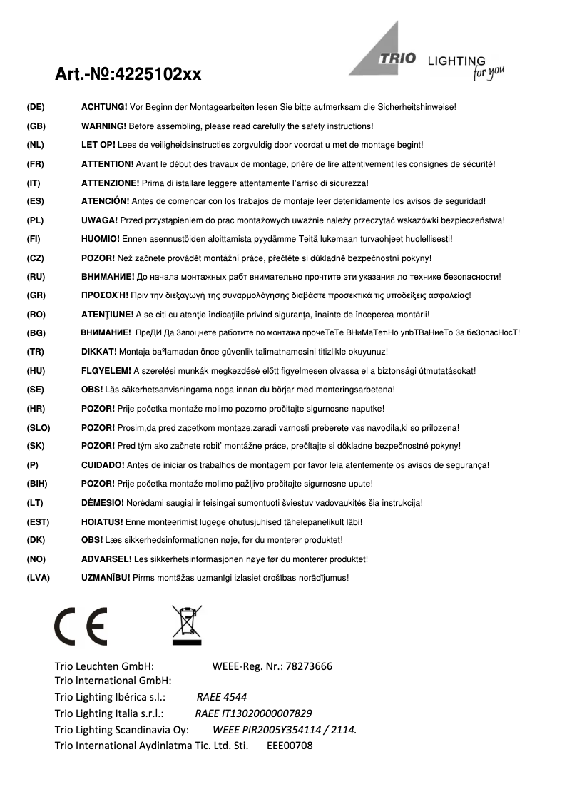 Image de la première page du manuel de l'appareil Calgary 422510201