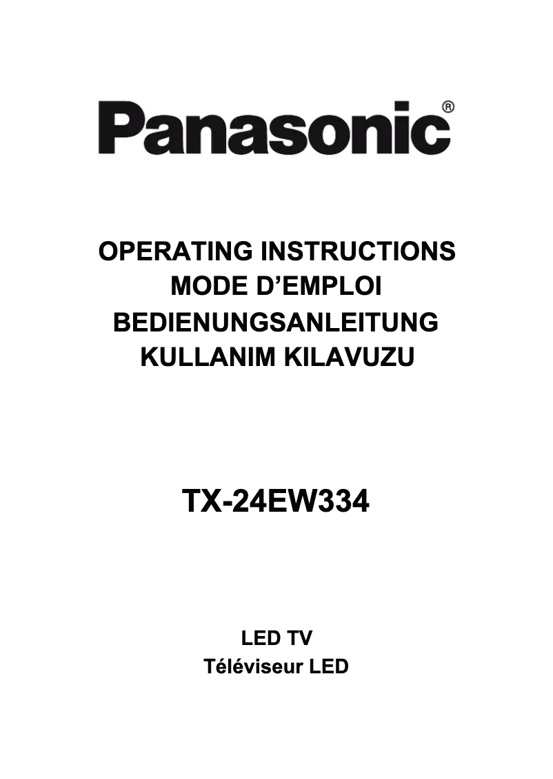Page n°1 - Manuel utilisateur Panasonic Viera TX-24EW334