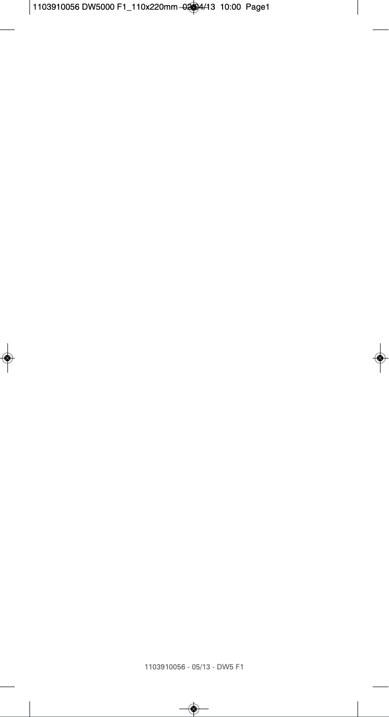 Page 1 de la notice Manuel utilisateur Rowenta Focus DW5130