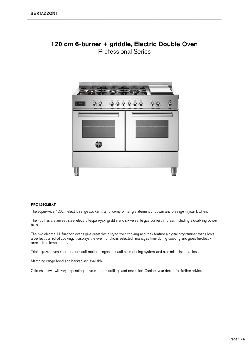 Image de la première page du manuel de l'appareil PRO126G2EXT