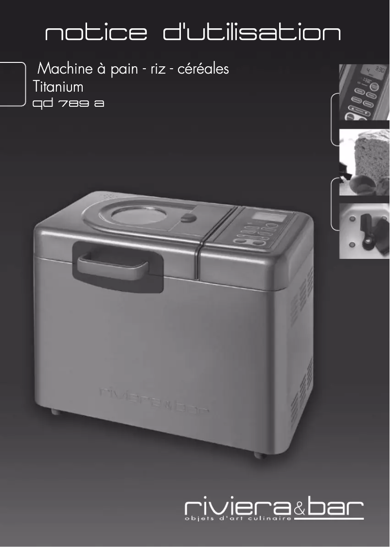 Page 1 de la notice Manuel utilisateur Riviera & Bar QD789A