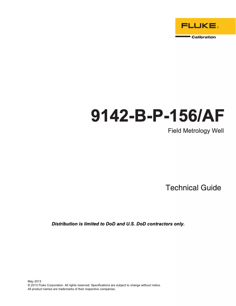 Page 1 de la notice Manuel utilisateur Fluke 9143