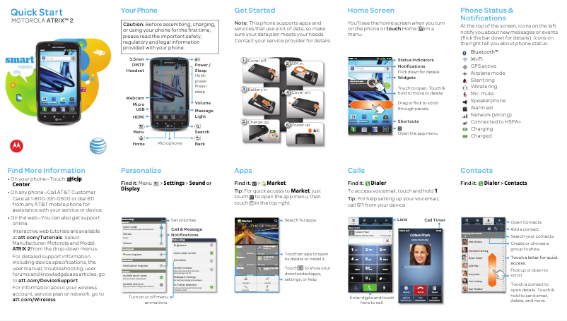 Image de la première page du manuel de l'appareil Atrix 2