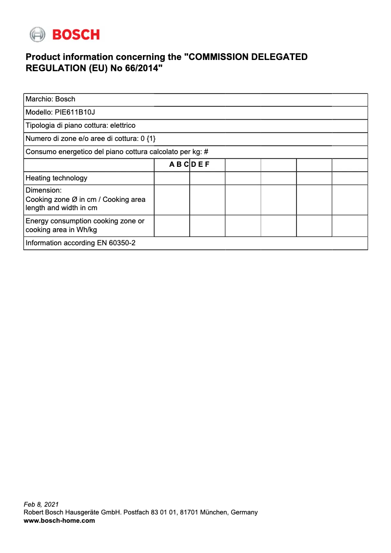 Image de la première page du manuel de l'appareil PIE611B10J